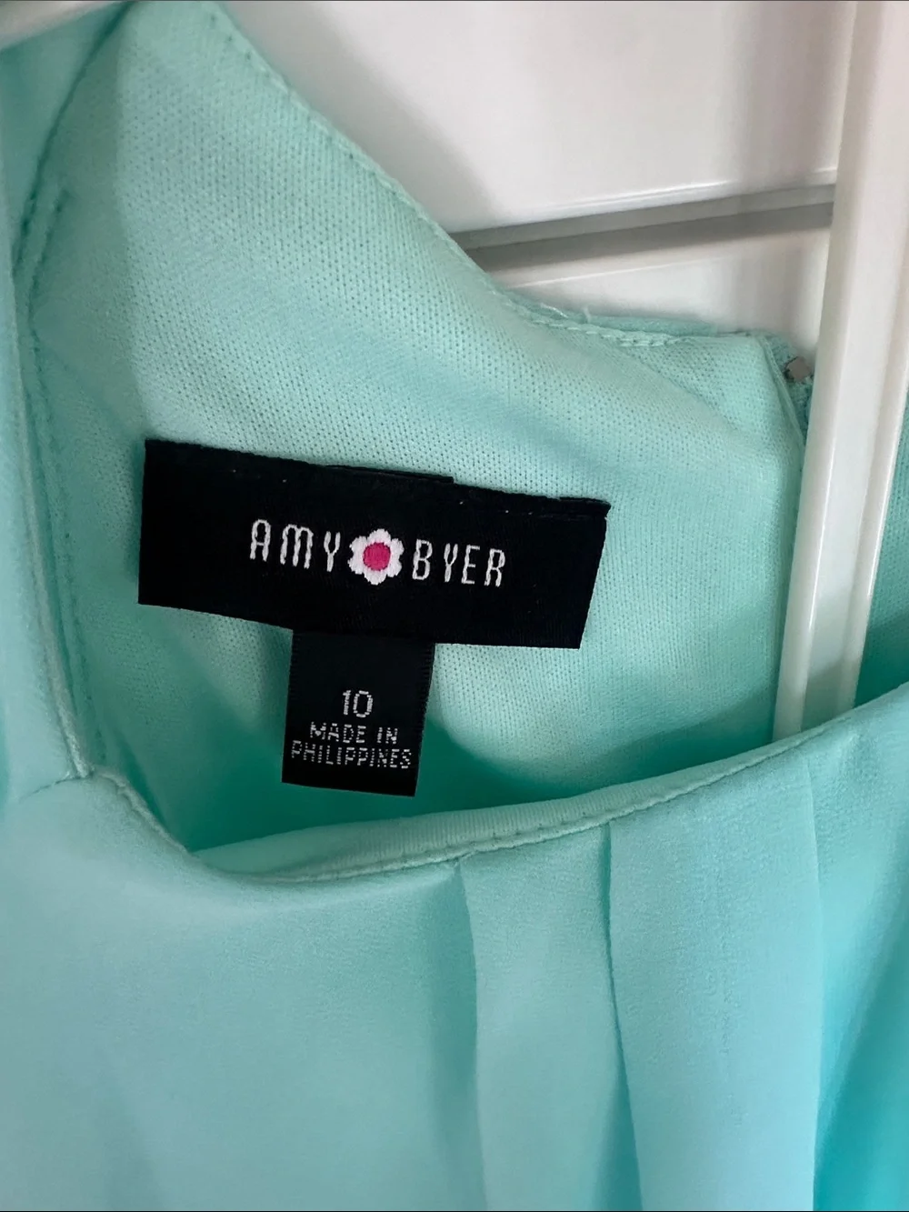 Amy Byer seafoam Chiffon Layered Waist-Sequin Dress